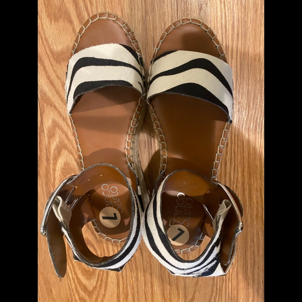 Franco Sarto calf hair sandals